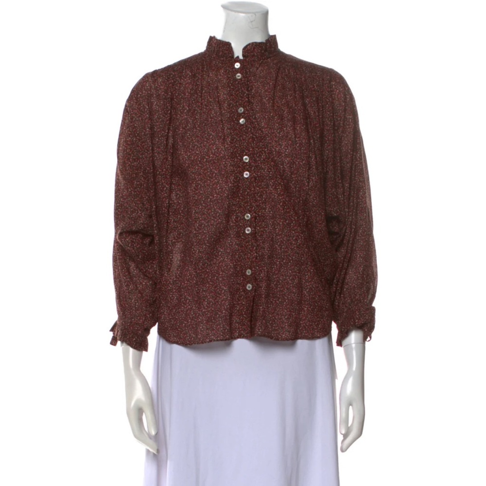 Doen Rose Top: Aubergine Prarie Paisley